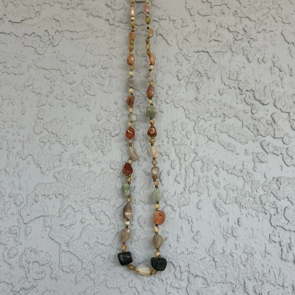 Vintage Tumbled Agate Necklace 30